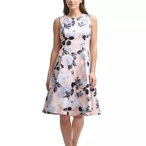 Calvin Klein Floral-Print Fit & Flare Dress